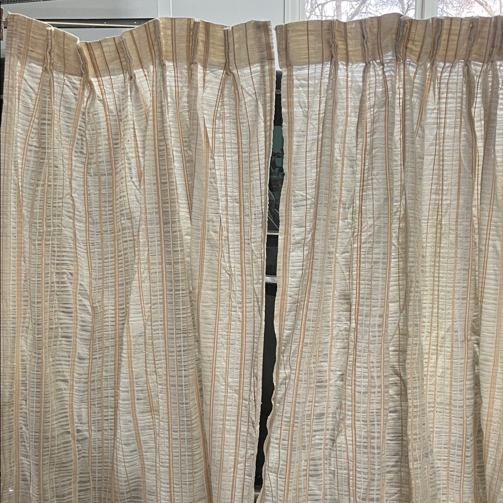 Striped Beige and tan Drapes